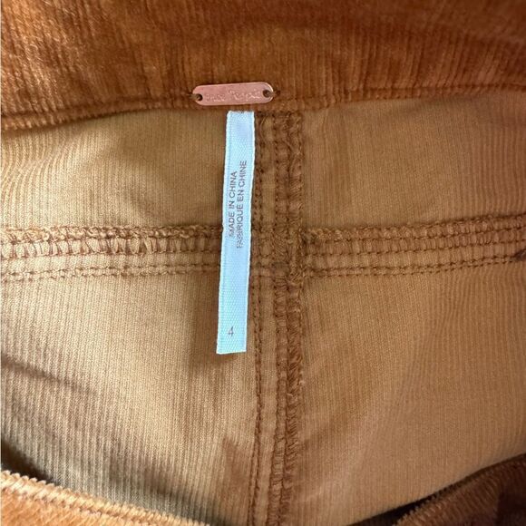 Sold❗️Free People Corduroy Flare Pants Sz 4 High Rise Cognac Orange Boho Hippie - Picture 6 of 7